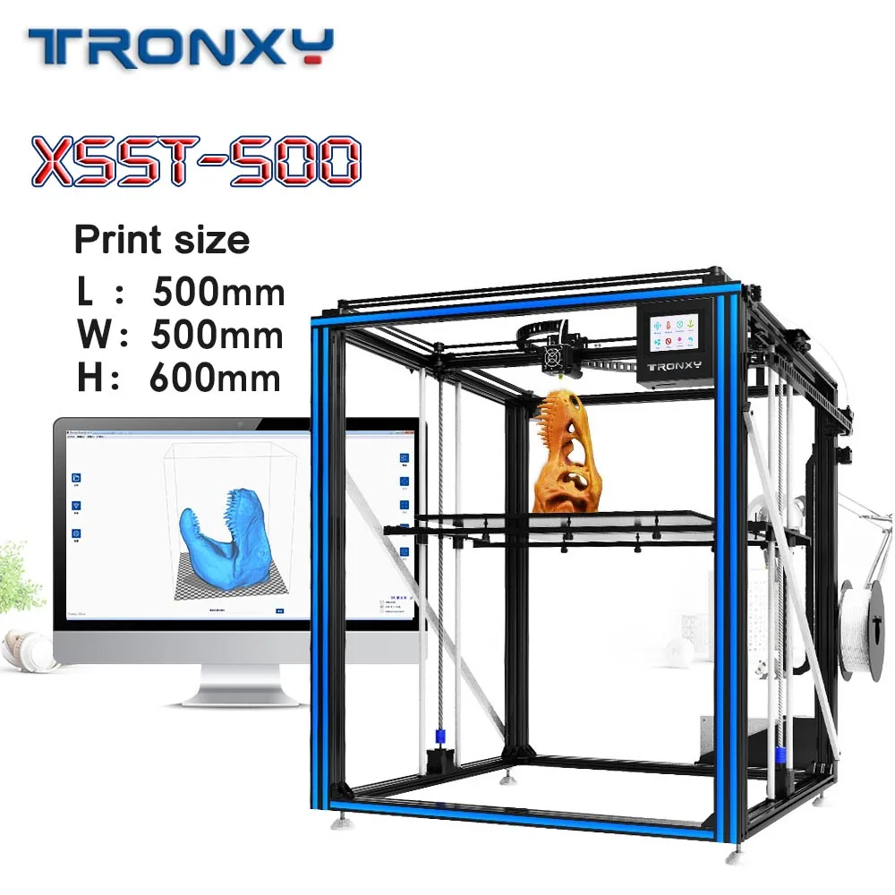 TRONXY X5ST-500-2E 3D размер печати 500* 500* 600 мм принтер полностью металлический сенсорный экран 3d drucker для продажи - Цвет: X5ST-500
