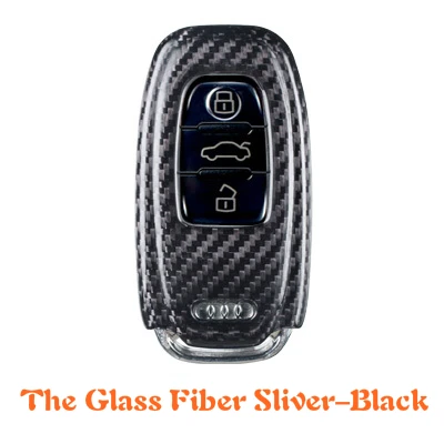 Glass Fiber Sliver Т-карбоновое стекло из углеродного волокна, авто Защитные чехлы для ключей, чехол для автомобиля для Audi A6L A4L Q5 A3 A4 B6 B7 B8, аксессуары для ключей - Название цвета: Glass Fiber Sliver