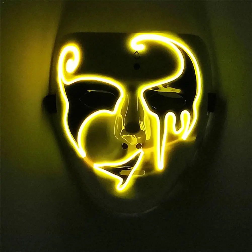 Halloween Mask Fancy Ball Party Light Up Mask LED Scary Mask Festival Christmas Costume Fakes Masquerades