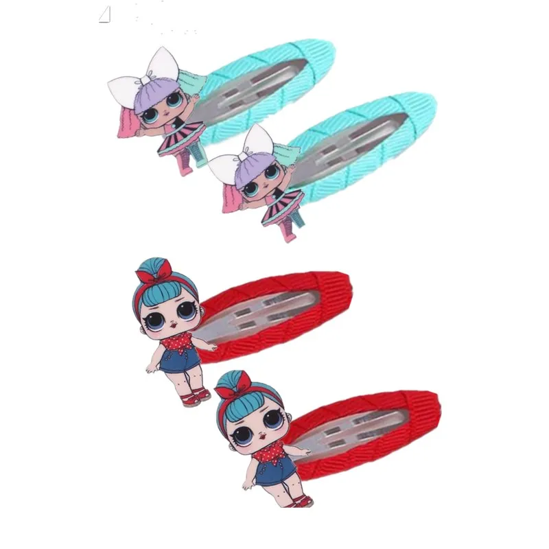 9-4pcs 4 шт./компл. для маленьких девочек повязка на голову для малышей с Микки-Маусом и бантом Детские аксессуары для волос заколки изображением русалки, купальный костюм с добавлением конского волоса; заколка для девушек - Цвет: 9-4pcs