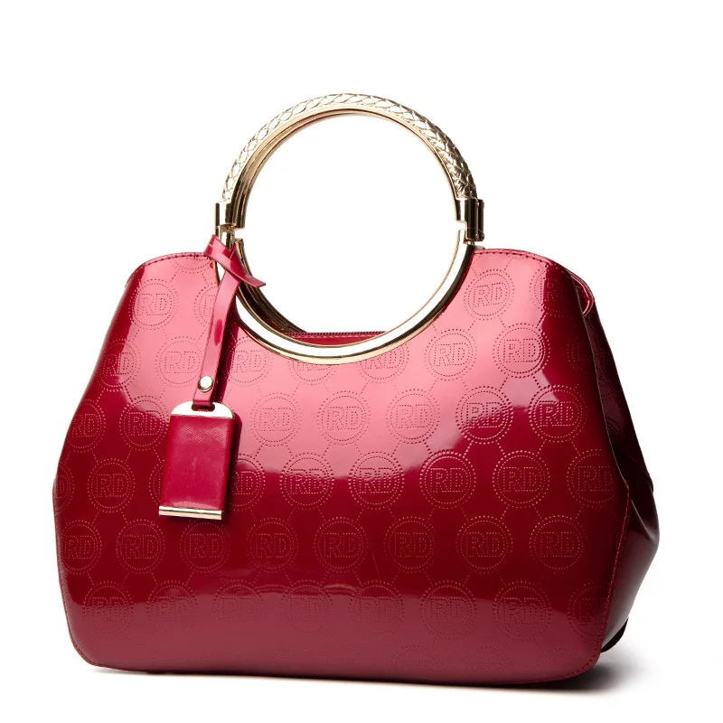 

2021 New High Quality Elegant Ladies Messenger Shoulder Bags Fashion Design Tote Bag Women Casual Patent Leather Handbag