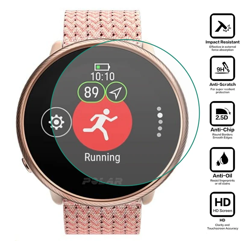 Vetro Temperato per Polar Ignite/Lgnite 2, HD Pellicola Protettiva per