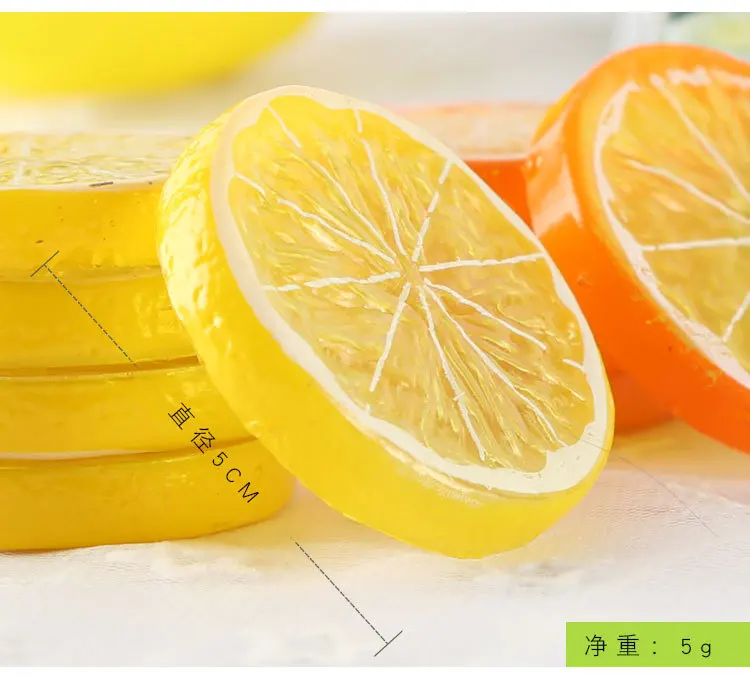 Mini Artificial Fruit Simulation Lemon Slices 3 Colors Resin Fake Artificial Fruit Model Party Kitchen Wedding Decoration QW183 (8)