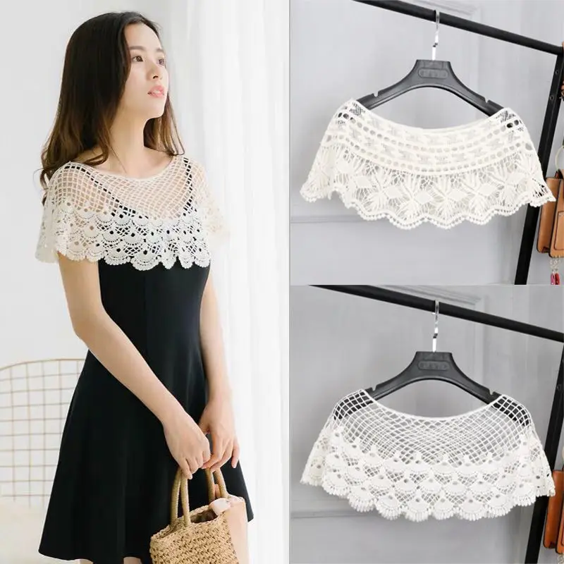 

New Korean dress lace shawl all-match hollow blouse women summer small jacket small sleeveless sleeveless shirt