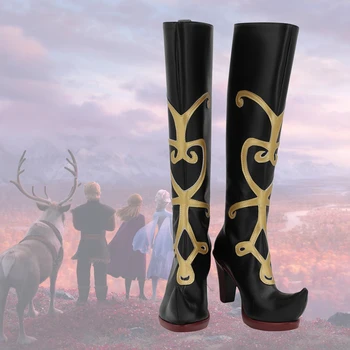 

Princess Anna Cosplay Boots High Heel Pointed-toe Shoes Custom Made Anna Leather Boots for Unisex