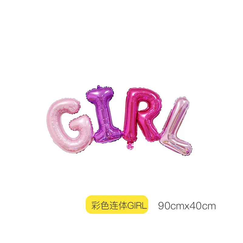 girl 1 Один мальчик девочка Привет Детские воздушные шары с буквой шары для детей день рождения украшения дети розовое золото пол показать баллон - Цвет: girl 1