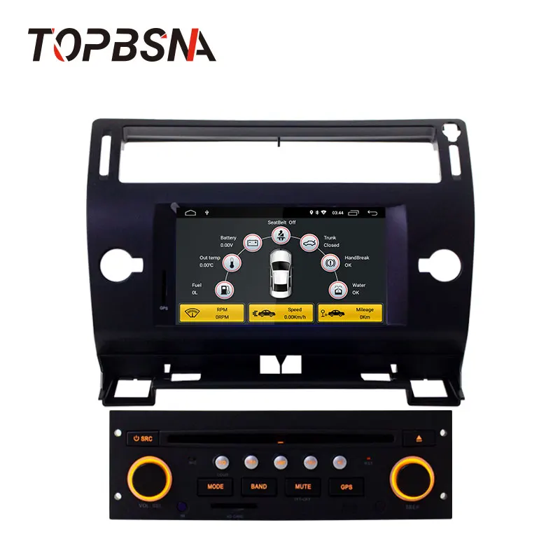 Автомобильный DVD плеер TOPBSNA на Android 10 для Citroen C4 четыре Triumph 2004 2012 GPS навигация