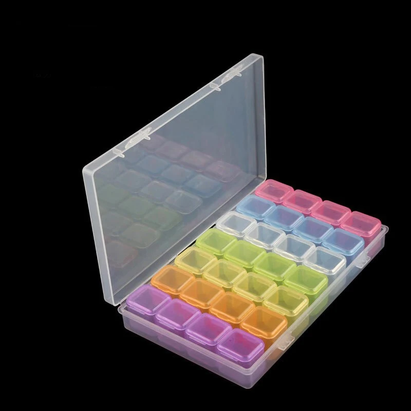 28 Grids Dismountable Diamond Embroidery Accessories Diamond Painting Boxes Cross Stitch Cases Storage Organizer Home Storage