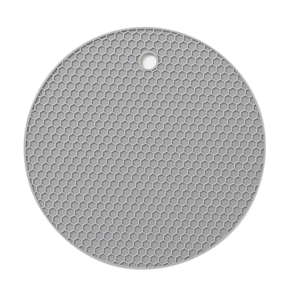 Горячая мульти-подставки под стаканы 18 см круглый термостойкий сотовый силиконовый подстаканник Противоскользящий кухонный коврик для стола - Цвет: gray