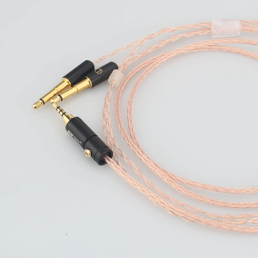 Audiocrast 8cores Replacement Headphones Cable Audio Upgrade Cable For Meze 99 Classics Focal Elear Headphones Pure Copper Cable