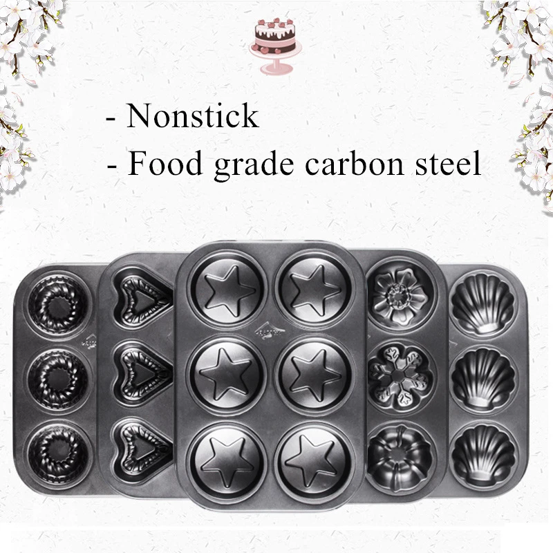 Форма для выпечки 6 ячеек антипригарные формы из углеродистой стали торта Bundt