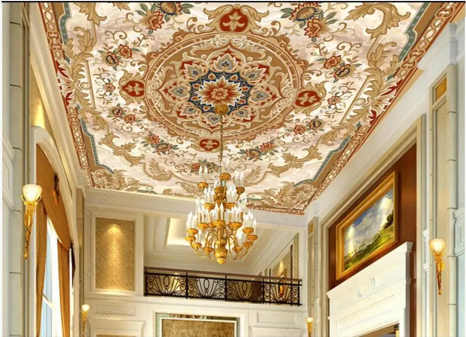 

WDBH 3d ceiling murals wallpaper custom photo HD atmosphere European mosaic pattern background painting living room home decor 3d wall murals wallpaper for walls 3 d