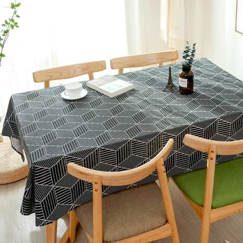

2020 Christmas Tablecloth Nordic geometric grid pattern party Table Cover Rectangle Cloth Wipe Covers Waterproof Table Cloth