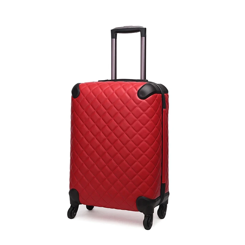Новая мода путешествия чемодан набор с сумочкой в комплекте, 16/20/24/28 дюймов роскошные кожаные чемоданы на колесах сумка Искусственная кожа ручной клади коробка Популярные valise - Color: Red