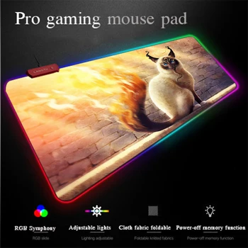 

Yuzuoan One-piece Programming Mouse Pad Pet Magic Beast USB Wired LED Colorful Lighting Oversized RGB Gaming Mouse /carpet Pad