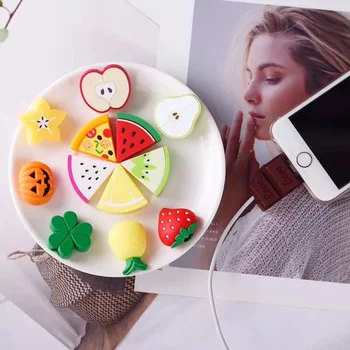 

Fruits Cable Protector for Iphone Cable Bite Watermelon Pumpkin Doll model Toys Animal model funny