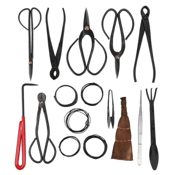 11 Pieces Bonsai Tools Set Black Multi-Function Bonsai Cutters Kit Durable Steel Shear Set and Tool Kit/Roll Wires 11 Pieces Bonsai Tools Set Black Multi-Function Bonsai Cutters Kit Durable Steel Shear Set and Tool Kit/Roll Wires