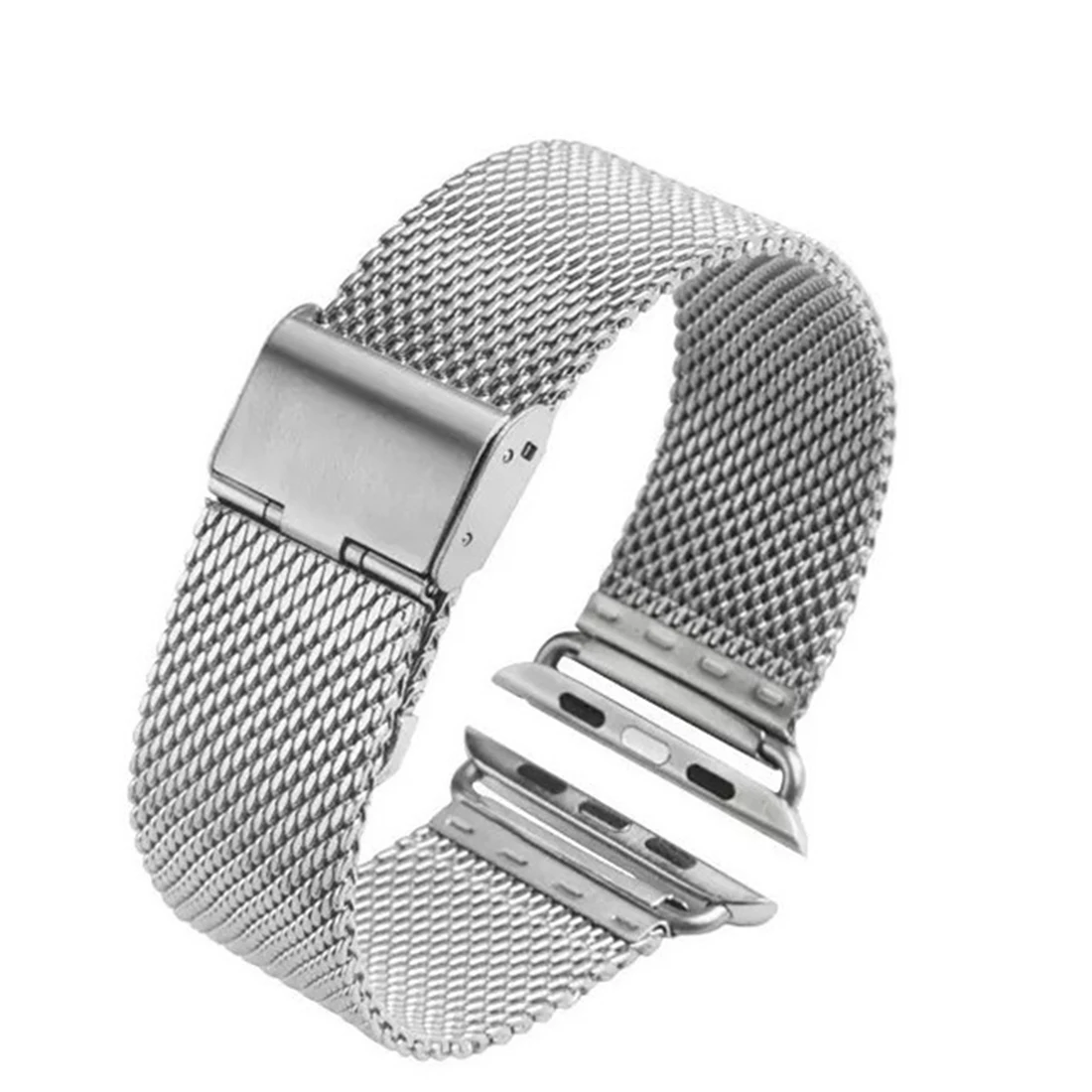 Миланский ремешок для часов для Apple Watch 38 мм 42 мм из нержавеющей стали, золотистый, для женщин и мужчин, сменный мужской т-браслет, ремешок для iwatch 1 2 3 4 5 - Цвет ремешка: silver