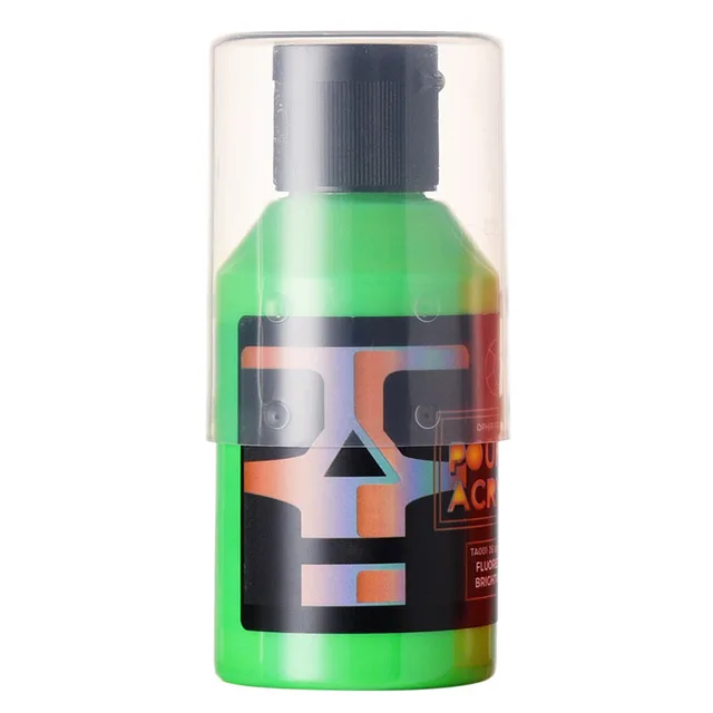 OPHIR 100ML Professional Pouring Acrylic Paint Fluid Marbling Paint for Artist DIY Art Supplies 36 Colors for Choose NO.26 FLUO-GREEN