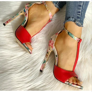 

Women Sandals High Heels Woman Pumps Female Ankle Buckle Strap Party Shoes Ladies Open Toe Footwear Women's Back Cover Thin Heel