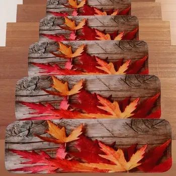 

1/5Pcs Maple leaf Stair Carpet Non-slip Stair Carpet Mat Floor Staircase Carpets Protector Mats for Halloween Thanksgiving Xmas