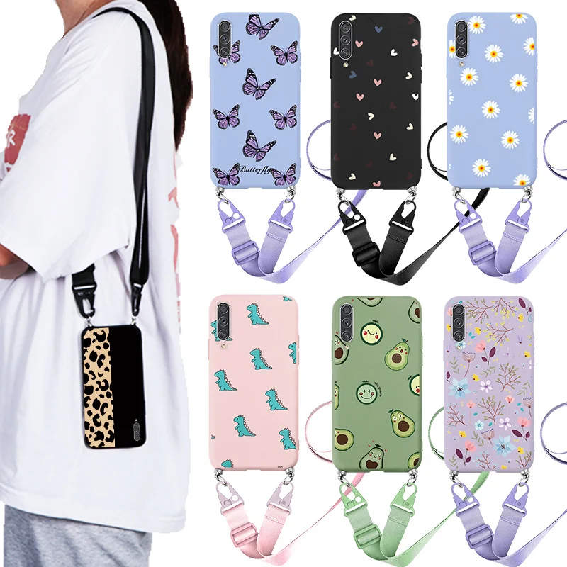 silicone cover with s pen Luxury Cord Rope Chain Lanyard Cases For Samsung Galaxy A50 A50s A30s For Samsung A50 A30s A 50 A 30 S Necklace Strap Fundas TPU kawaii samsung cases