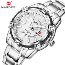 NAVIFORCE Роскошные Брендовые мужские Модные Спортивные кварцевые наручные часы военные полностью стальные водонепроницаемые часы с датой золотые часы Подарки для мужчин