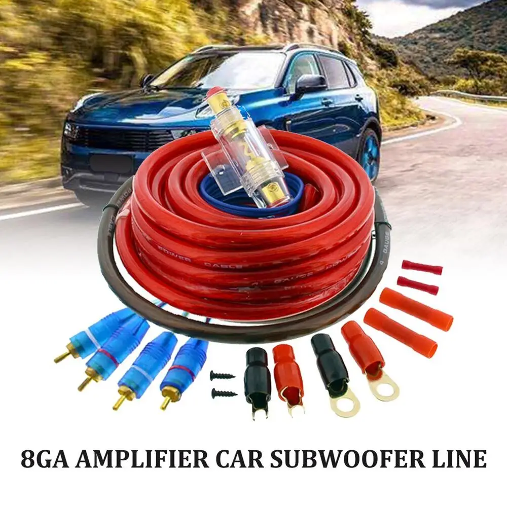 Awg 8 усилитель кабель питания разъем Усилитель-сабвуфер набор кабелей комплект Автомобильный Hifi сабвуфер Кабель автомобильные аксессуары