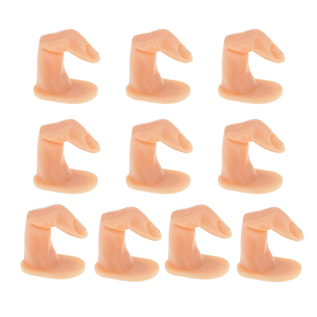 10pcs Finger Nail Practice Hand Fake Fingers Hand Manicure Nail Art Training Trainer False Nails Tips Tool 