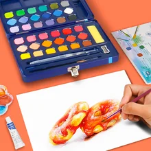 Высокое качество однотонные пигментные акварельные краски акварельные портативная щетка ручка 12/24/36/48 Цвета пигментная щетка студентов