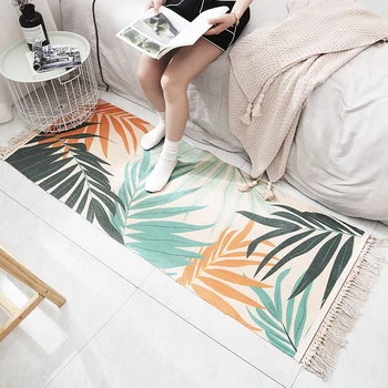 

Carpet Nordic Style Sofa Cotton Carpet Decorative Mat Multi Size Coconut Forest Kitchen Decoration Home Floor Living Room