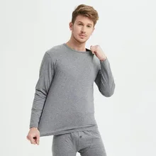 Теплая Пижама мужское термобелье, зимний теплый костюм, мужские кальсоны, одноцветные штаны, топы с длинными рукавами, комплект L/XL/XXL