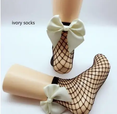 Femininas com Laço de Malha Curtas de Malha com Detalhes de Renda e Laço de Tecido de Peixe Verão em Tamanho Meias Peixe Moda Único 50 Pares - 100 Pçs de 1 curtas de malha com detalhes de renda