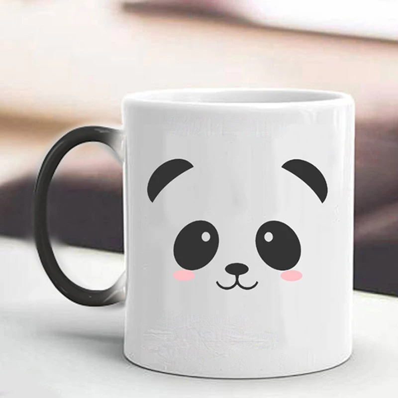 Милая панда кружка с индикатором температуры креативная керамическая кружка изменение цвета кофейные кружки Волшебная чайная чашка, кружка в подарок для друзей