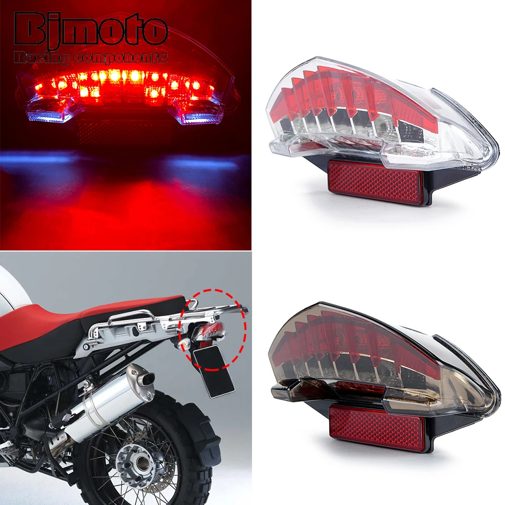 LED E-Marked Taillight Reflector W/ License Plate Light For BMW F650 Dakar GS ST 