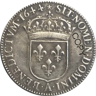 Франция Людовик XIII 1644 копия монет