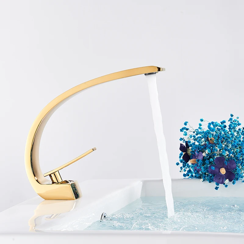 Rozin Bathroom Gold Basin Faucet Deck Mount Black Chrome Washing Basin Mixer Water Taps Creative Hot Cold Water Crane Mixers basin faucet,bathroom faucet