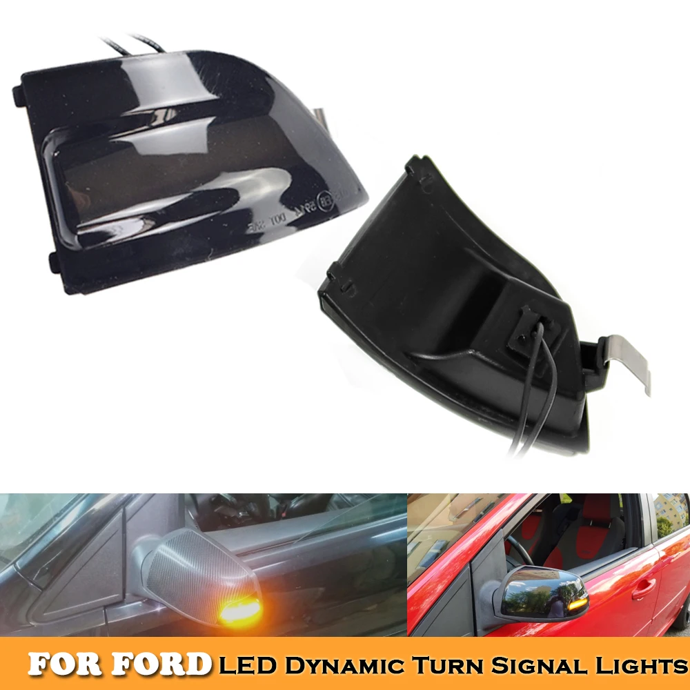 

2x Динамический указатель поворота, светильник, зеркало заднего вида, светодиодный индикатор, мигалка для FORD Focus 2 MK2 2004 - 2008 C-MAX