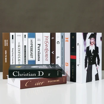 

6PACK Fake Books Decor Modern Simulation Fashional Luxury Home Decoration Ornaments Study Soft Book Vintage For Cafe Club Hotel