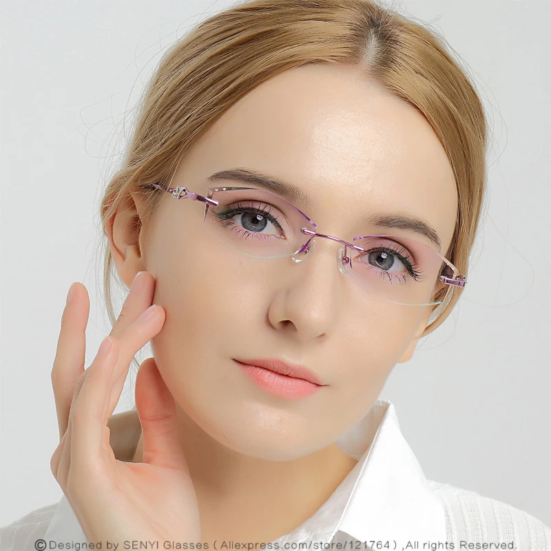 Marcos de anteojos elegantes con de imitación mujer, gafas para miopes/presbicia, gafas femeninas, anteojos de computadora 654 - AliExpress