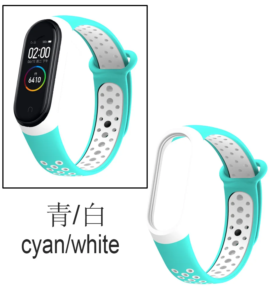 Чехол-браслет для xiaomi mi band 4 mi band 3 силиконовый ремешок на запястье двойной цвет сменный ремешок для часов для xiaomi mi band 4 3