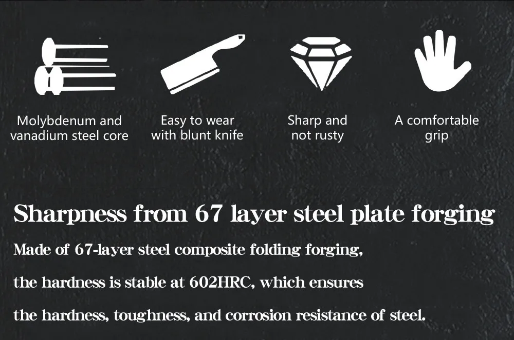 大马士革树瘤树脂木柄8寸千羽纹厨师刀英文_04