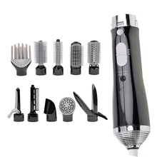 Электрическая расческа 10 в 1, многофункциональные щипцы для завивки волос, инструмент для укладки, сушилка, набор, щипцы для завивки