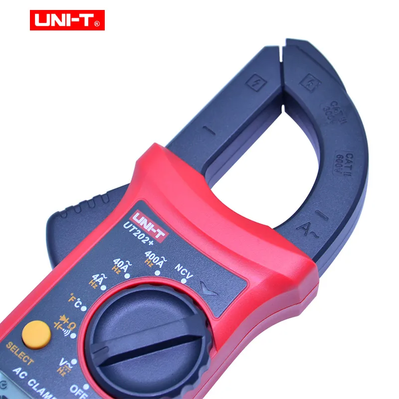 UNI-T True RMS цифровой клещи UT201+ UT202+ UT202A+ AC DC ток 400-600A автоматический Диапазон мультиметр защита от ложного обнаружения