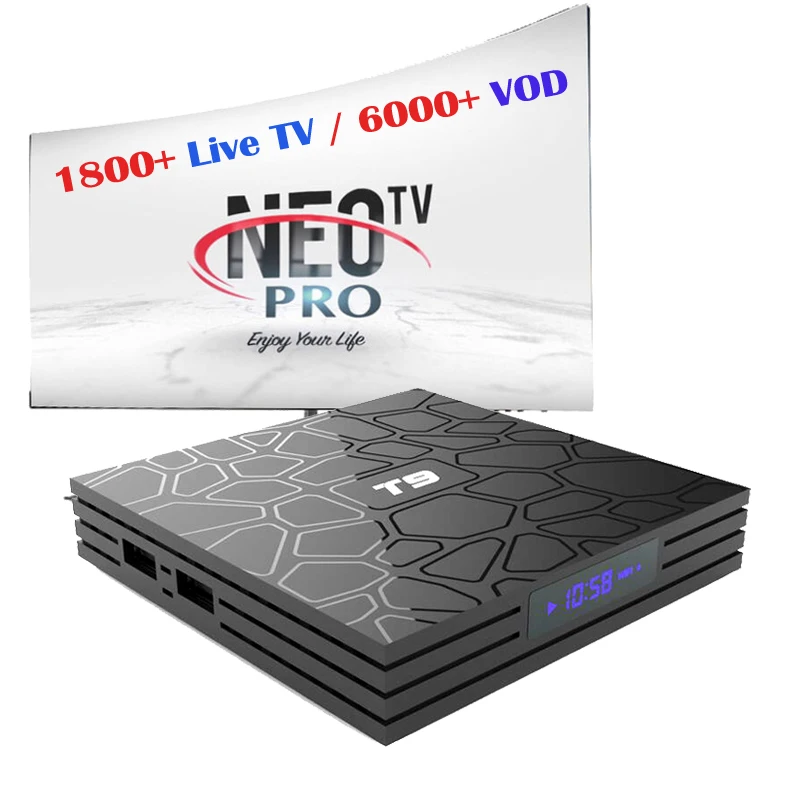 

Arabic IPTV NEOTV 4K Set Top Box RK3328 Quad Core French Kurdish neo TV Pro H265 Live HD Channels Portugal Spain Tunisia TV VOD