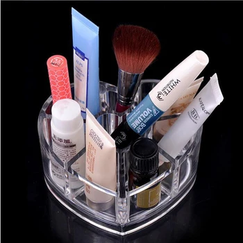 

Transparent Acrylic Cosmetic Storage Box Heart-shaped Beauty Tool Shelf Skin Care Jewelry Finishing Container Storage Box