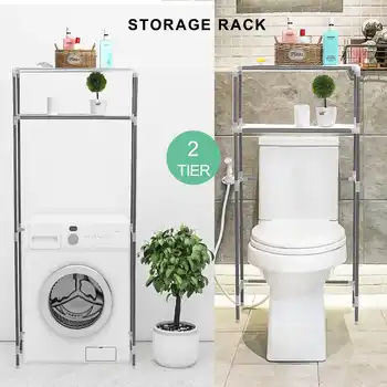 

2-Tier Storage Rack Over Toilet/Laundry/Washing Machine Bathroom Shelf Unit Organizer Corner Storage Shelves Organizer Holder