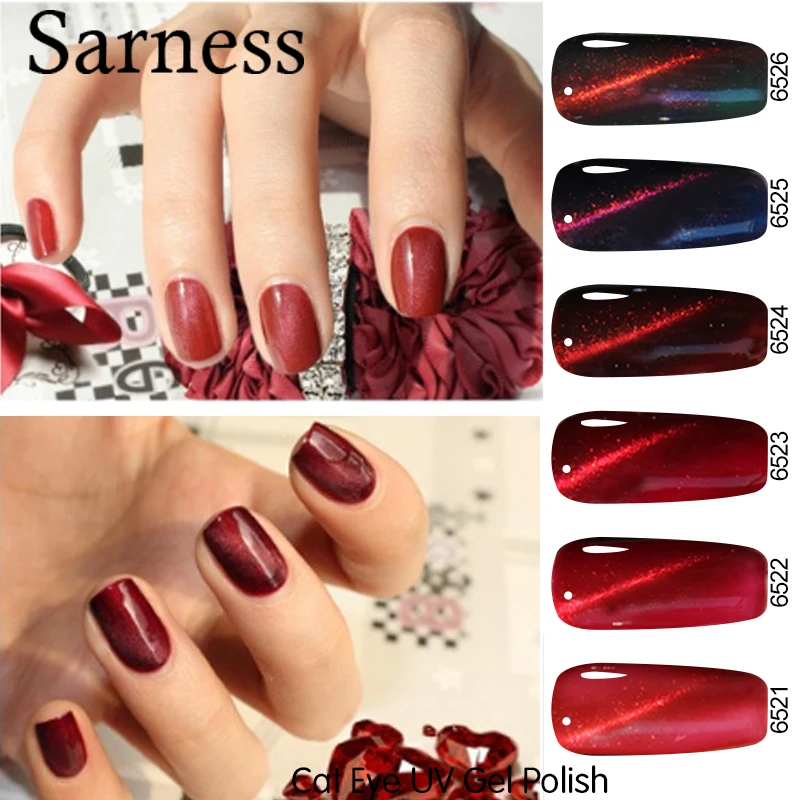 Sarness 7ml Red Flame Magnet Cat Eyes Top Coat Gel Nail 3D Eye Varnish Art Long Lasting Polish | Красота и здоровье