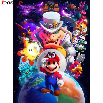 

Diamond Mosaic Cartoon Mario Crystal Diamond Painting Cross Stitch Kits DIY Diamond Embroidery Patterns Rhinestones