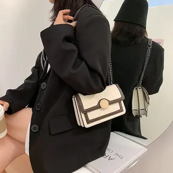 

Shoulder Bag Women Fashion New Female Messenger Bag Square Youth Chain Bag Artificial Leather Daily Bag Small With Layered